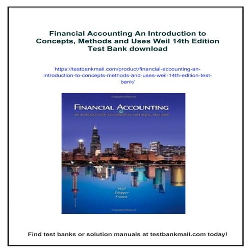 Financial Accounting An Introduction to Concepts, Methods and Uses Weil 14th ...