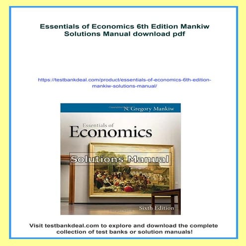 Essentials of Economics 6th Edition Mankiw Solutions Manual