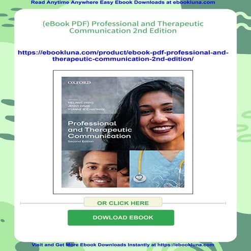 (eBook PDF) Professional and Therapeutic Communication 2nd Edition