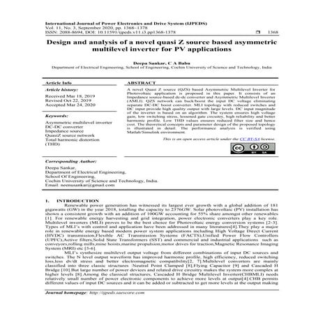 Implementation of quasi-z source inverter for grid connected PV based ...