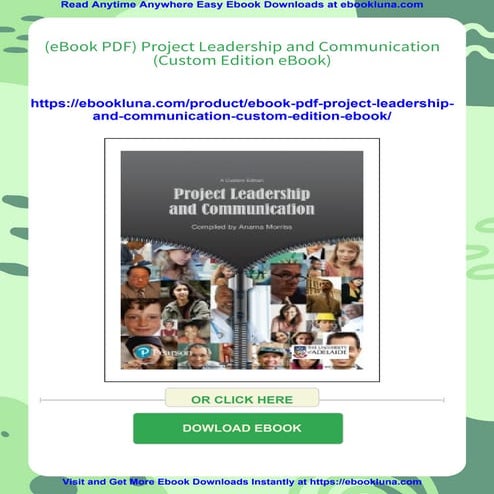 (eBook PDF) Project Leadership and Communication (Custom Edition eBook