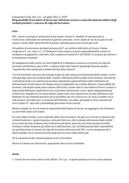 46 2016 sulla condotta abnorme del lavoratore in caso di ...