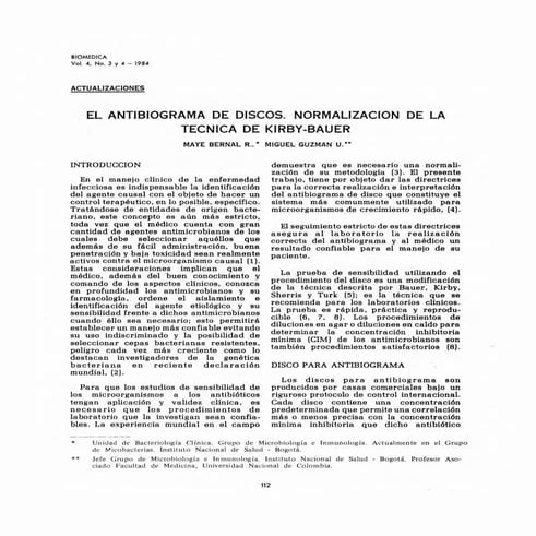 Normalizacion de la tecnica de kirby-bauer