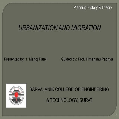  URBANIZATION & MIGRATION