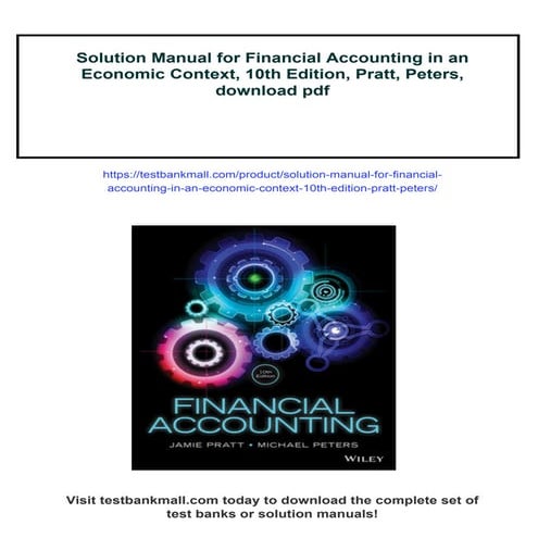 Solution Manual for Financial Accounting in an Economic Context, 10th ...