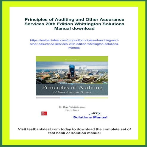 Principles of Auditing and Other Assurance Services 20th Edition ...