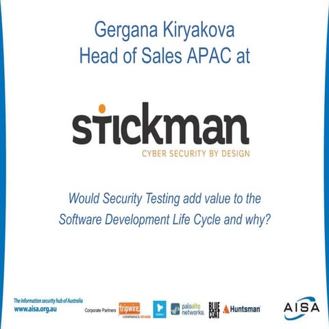 AISA Sydney Presentation - Would PT add value to the SDLC and why