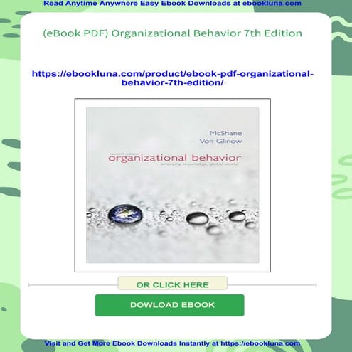 (eBook PDF) Organizational Behavior 7th Edition | PDF