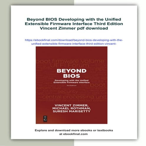 Beyond BIOS Developing with the Unified Extensible Firmware Interface Third E...