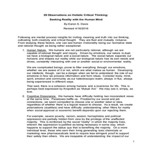 29 Observations on Holistic_Critical_Thinking