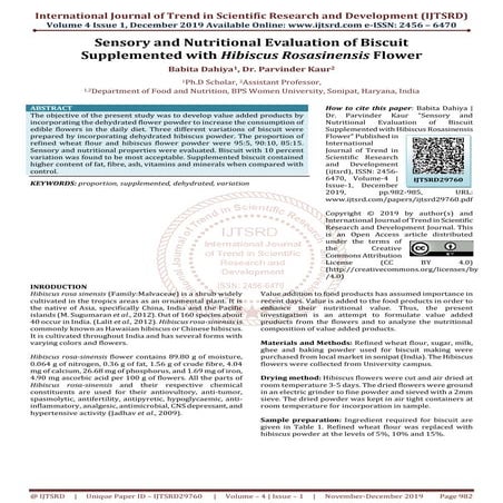 Sensory and Nutritional Evaluation of Biscuit Supplemented with ...