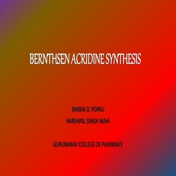 Bernthsen acridine synthesis (CHEMISTRIAN)