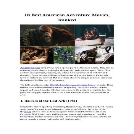 Top 18 American Adventure Movies: Iconic Journeys and Thrilling Stories ...