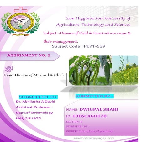 DISEASES OF MUSTARD AND CHILLI BY DWIGPAL SHAHI