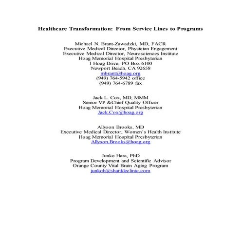 Healthcare Transformation 021115