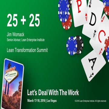 Lean's First 25 Years -- and the Next 25 by Jim Womack