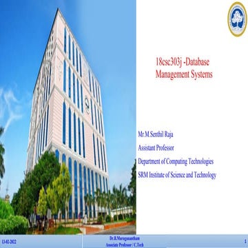 18CSC303J DBMS UNIT ll database management system