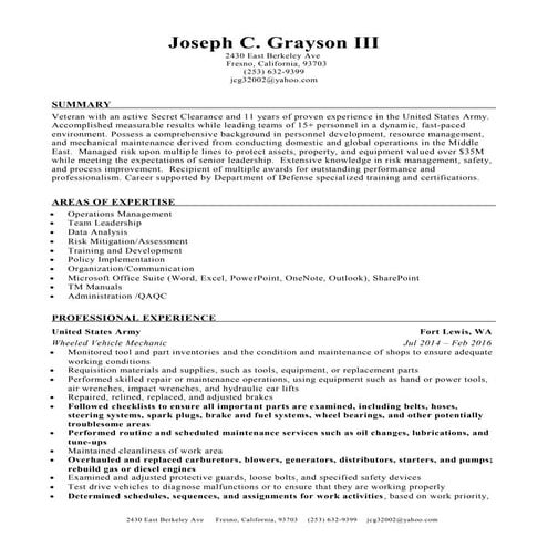 Wheeled Vehicle Mechanic | DOC