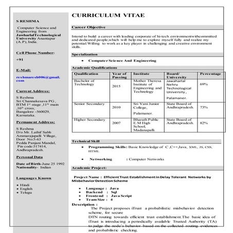 RESHMA CV CSE 2015