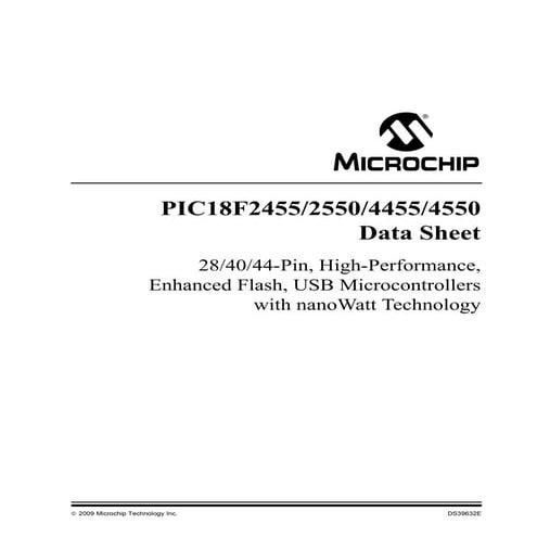 Pic 18 f4550 Datasheet