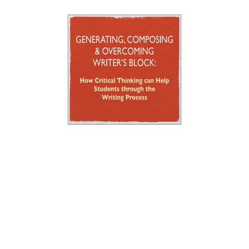 Overcoming Writer's Block