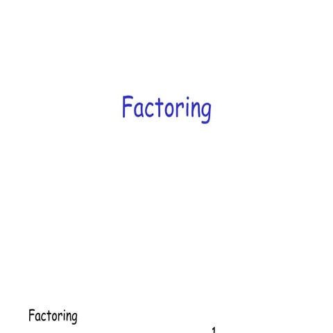factoring