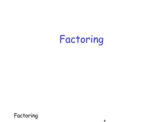 factoring