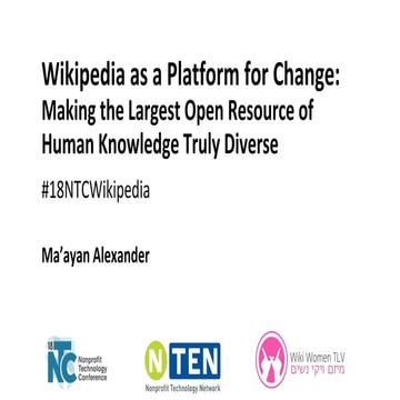 Wikipedia as a Platform for Change