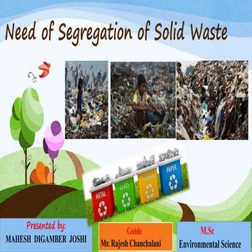 Mahesh Joshi on need of segregation of solid waste