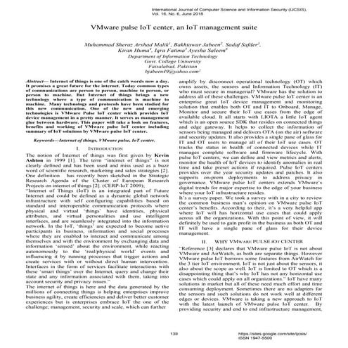 VMware pulse IoT center, an IoT management suite