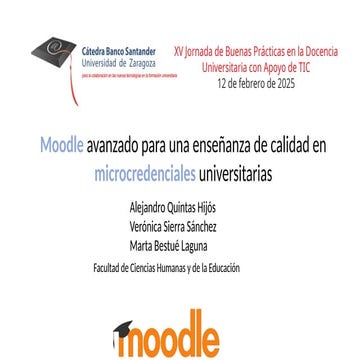 Moodle avanzado para una enseñanza de calidad en microcredenciales universita...