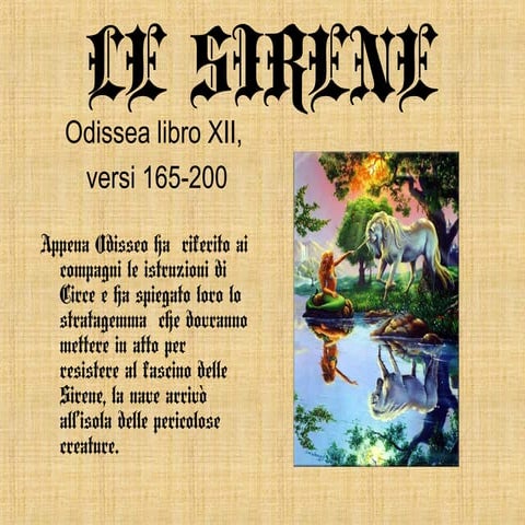 Scilla E Cariddi Riassunto Scuola Primaria Odissea: Scilla, Cariddi e le Sirene | PPT