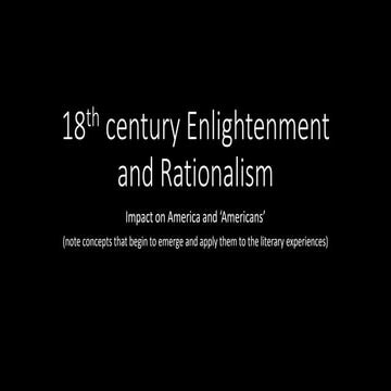 18th century enlightenment and rationalism