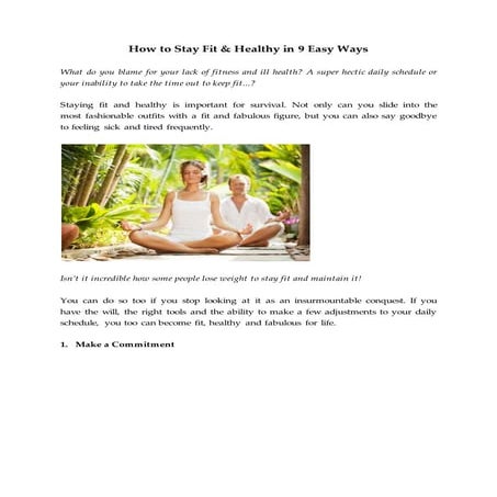 How to Stay Fit & Healthy in 9 Easy Ways