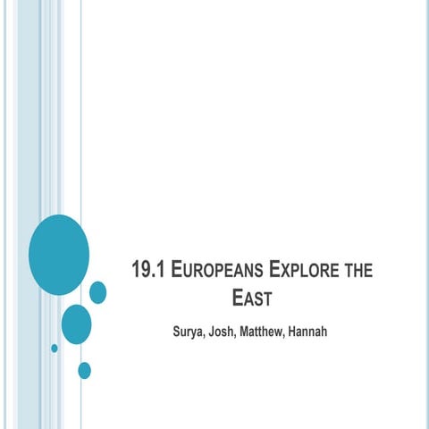 19.1 europeans explore the east