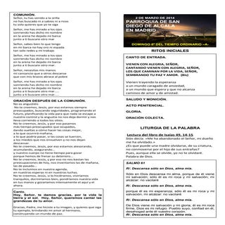 19. GUIÓN DEL DOMINGO VIII DEL TO. ...