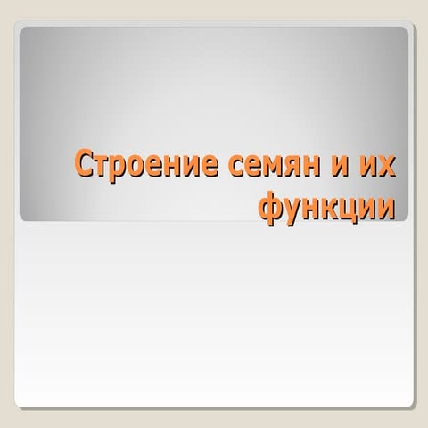Строение семян и их функции