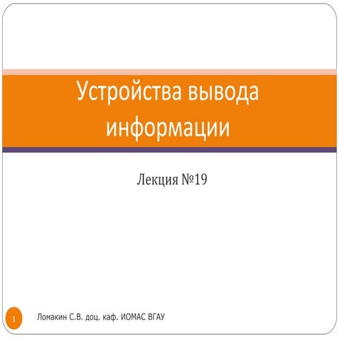 19 устройства вывода информации