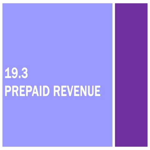 19.3 - Prepaid revenue