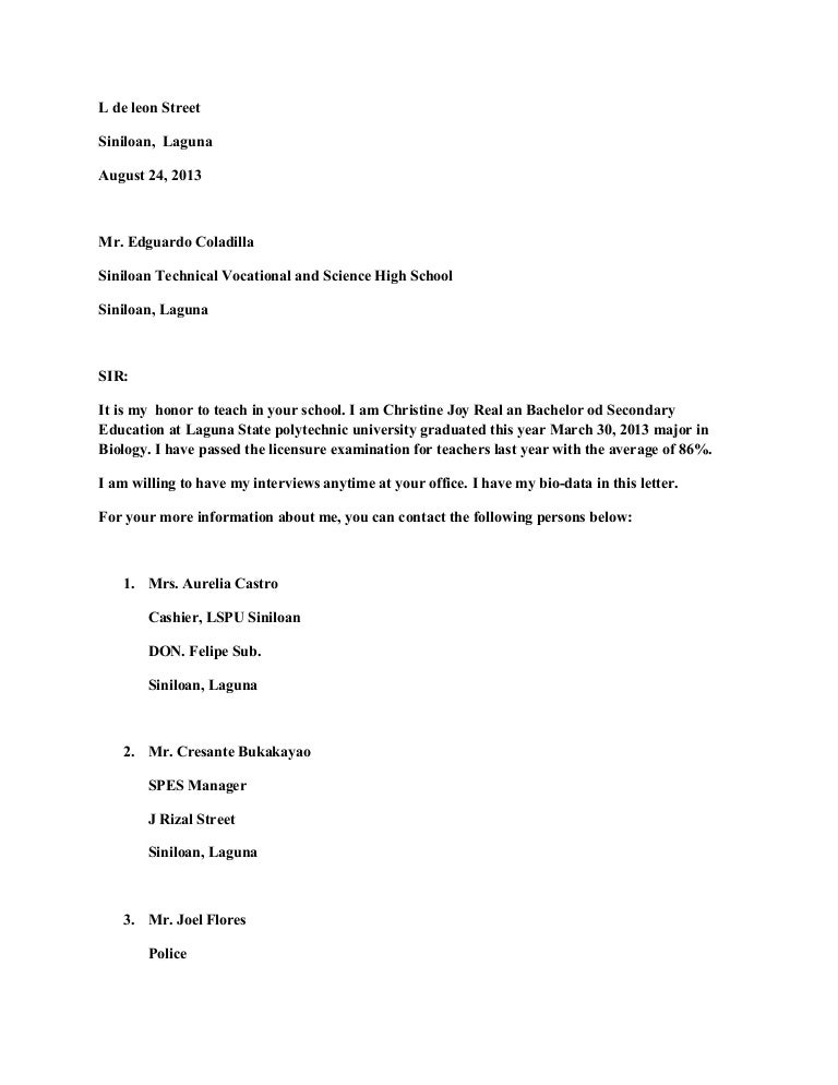 real cover letter