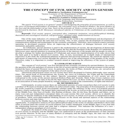 THE CONCEPT OF CIVIL SOCIETY AND ITS GENESIS