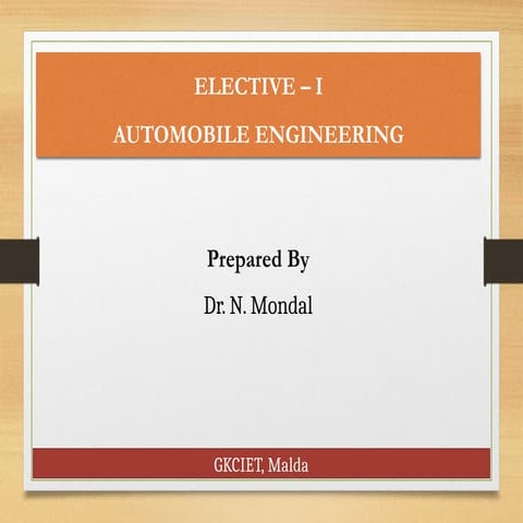 Auto mobile engineering over view N. Mondal