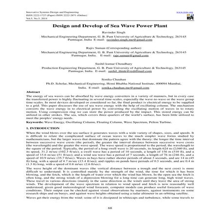 Design and Develop of Sea Wave Power Plant
