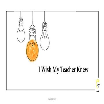 فكرة I Wish My Teacher Knew | PPTX