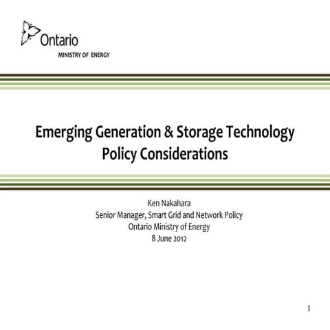 Emerging energy generation and storage technology by Ken Nakahara