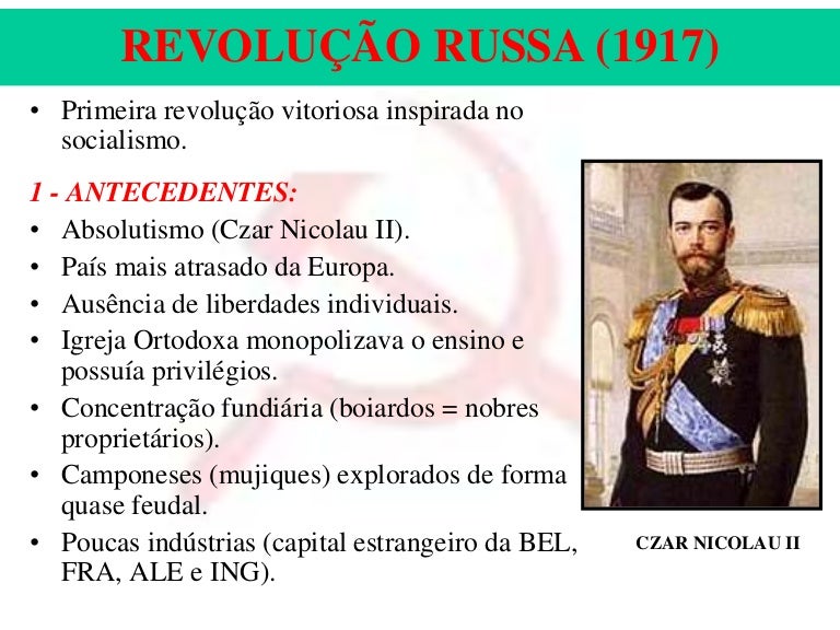 Com Base Nesse Texto A Revolução Russa Se Baseou Na