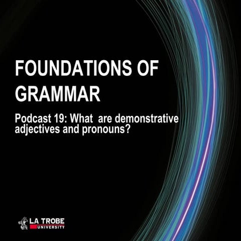 Foundations of Grammar 19: What are demonstrative adjectives and pronouns