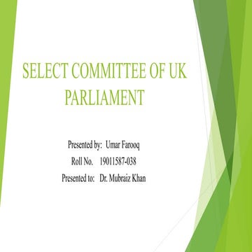 Select Committee of UK Parliament | PPTX