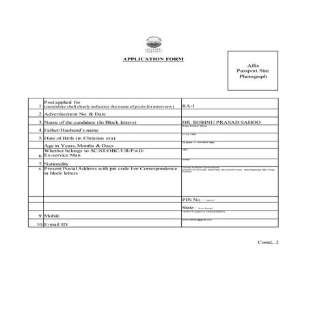 Model application format(1) | PDF