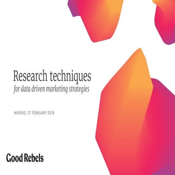 Webinar:  "Data Driven Marketing Research Techniques"